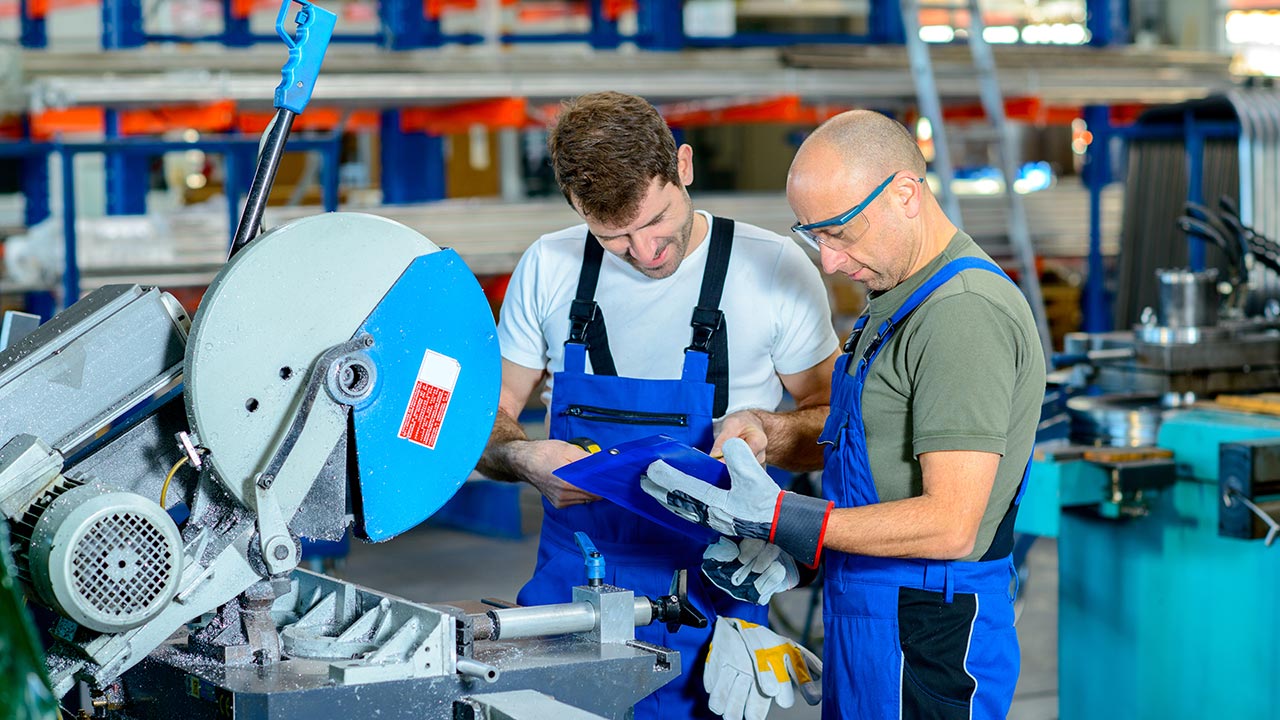 Two shop workers