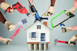 Picture of house with tools surrounding it