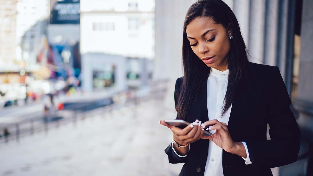 Young woman on her mobile phone